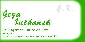 geza kulhanek business card